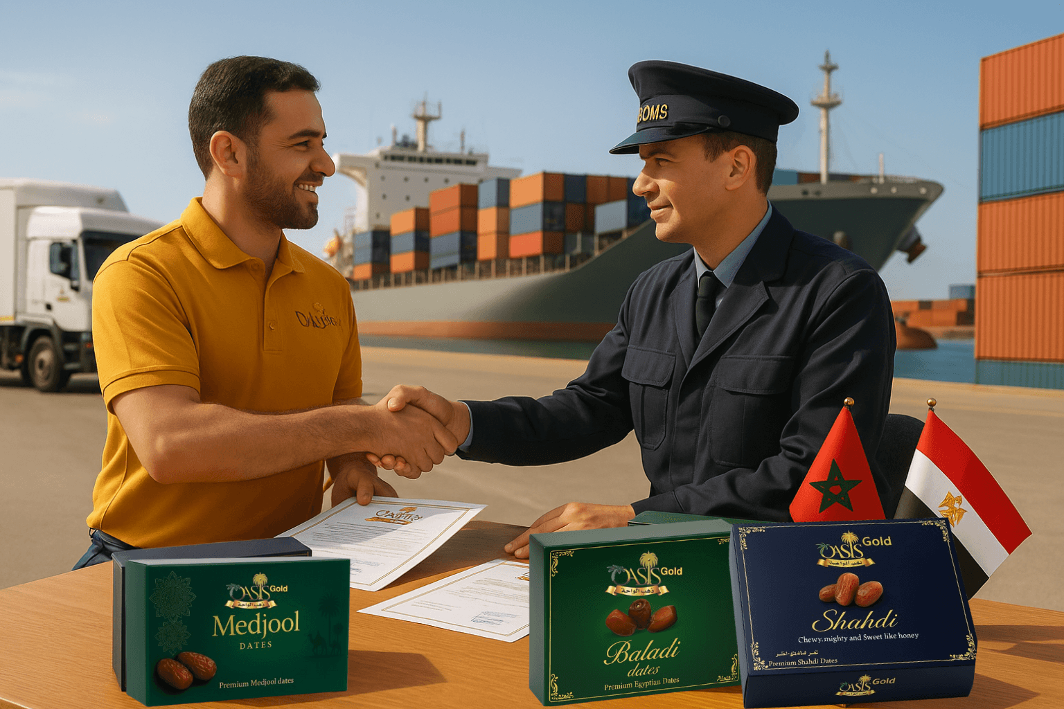 خطوات تصدير التمور المصرية إلى المغرب مع شركة ذهب الواحة 1 تصدير التمور المصرية إلى المغرب