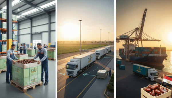 الخدمات اللوجستية وشحن التمور المصرية للتصدير