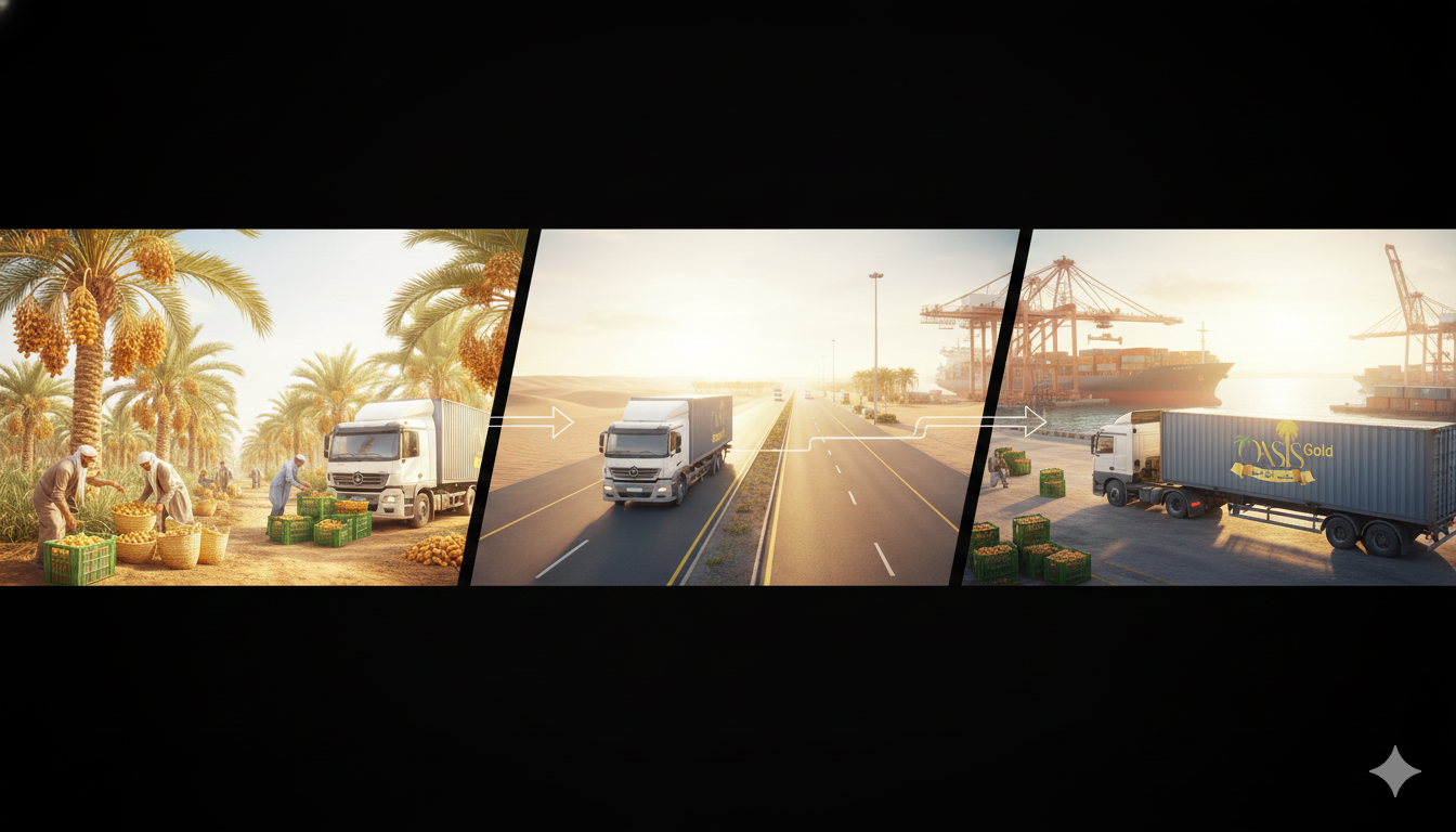 سلسلة التوريد لدينا من المزرعة إلى الميناء – كيف تقدّم ذهب الواحة نموذج توريد موثوق وشفاف للتمور المصرية